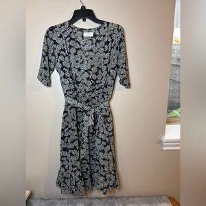 Lemons Paris L Cottage Core Romantic Daisy Print V Neck Sundress Lined Sheer